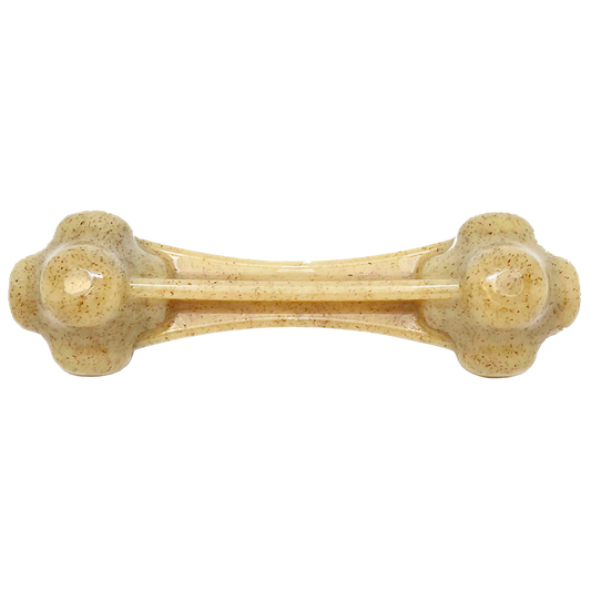 Knuckle Bone nylon chew toy in brown with treat holes, SodaPup, sold through Sniff and Shift