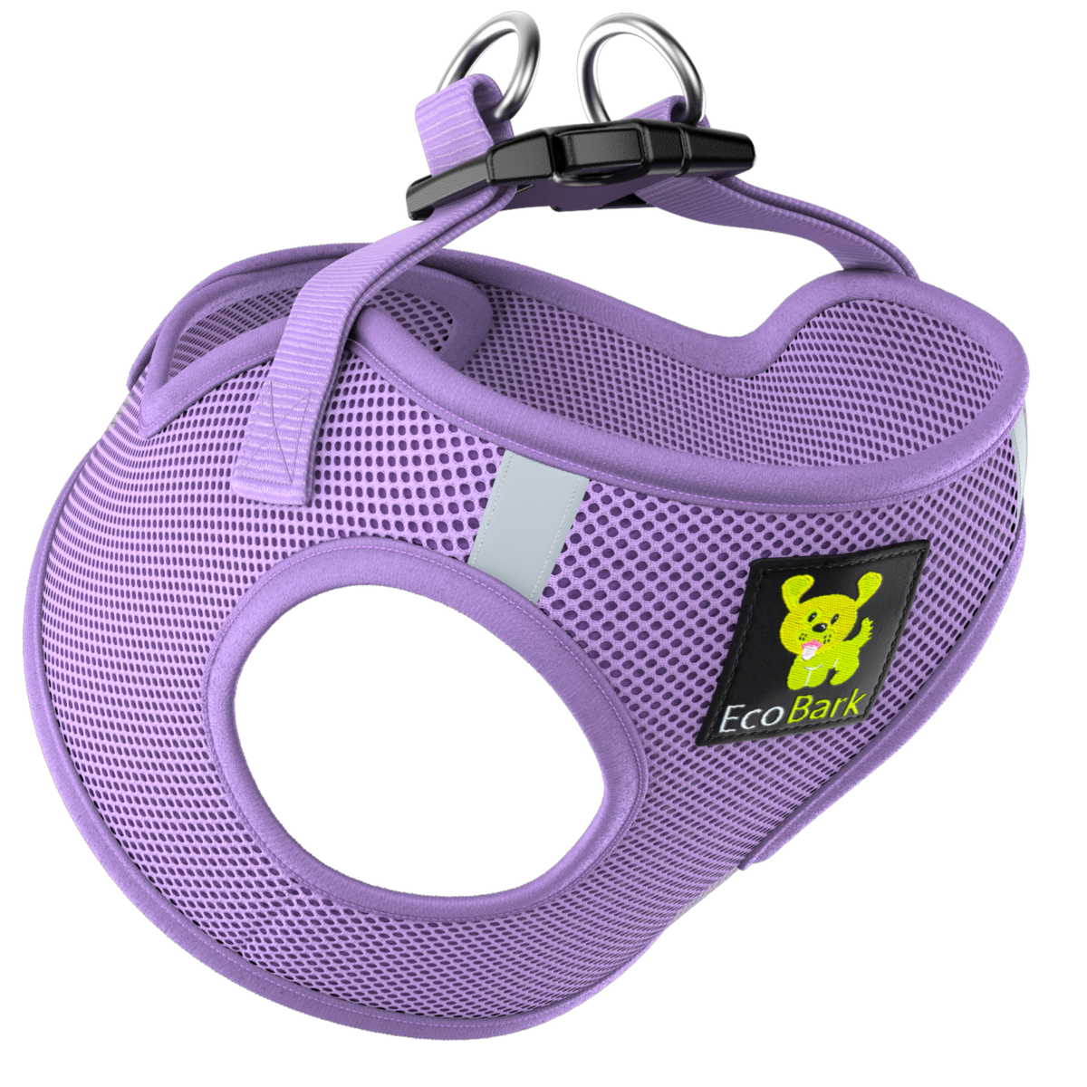 Step-In Dog Harness, Reflective Mesh, Lavender, EcoBark Pet Supplies, sold through Sniff and Shift