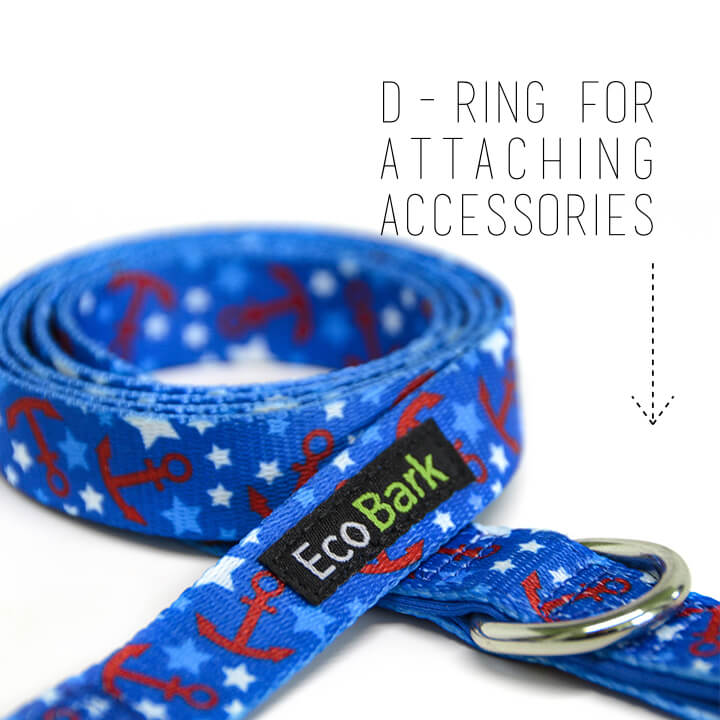 Nautical Comfort Grip Dog Leash, 4 to 6 ft