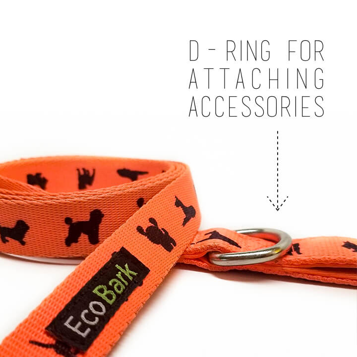 Safety Orange Comfort Grip Dog Leash, 4 to 6 ft