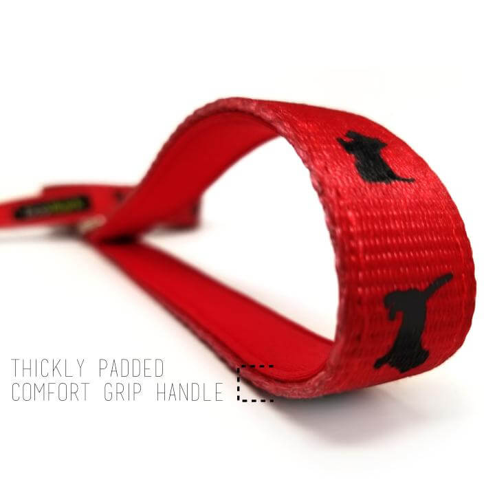 Cherry Red Comfort Grip Dog Leash, 4 to 6 ft