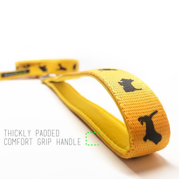 Yellow Comfort Grip Dog Leash, 4 to 6 ft