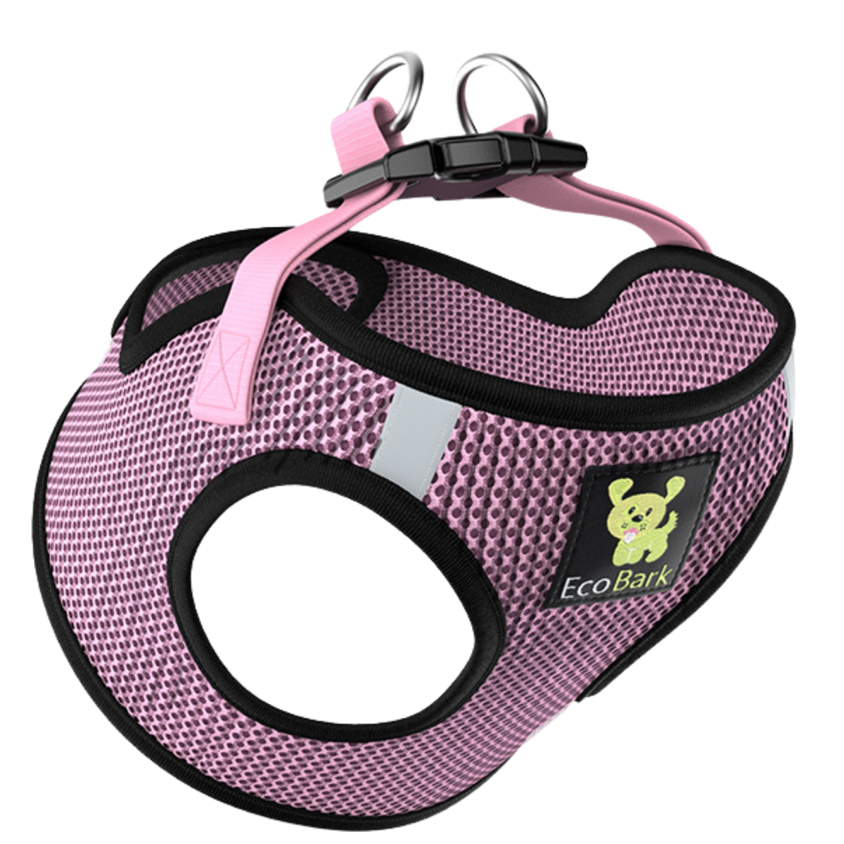 Lilac Pink Step-In Dog Harness, Reflective Mesh, Teacup to XL, EcoBark Pet Supplies, sold through Sniff and Shift