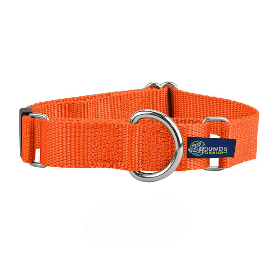 Rust Nylon Martingale Dog Collar 1″ by 2 Hounds Design, sold through Sniff and Shift