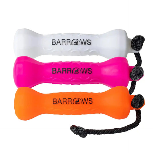 Barrows Training Bumper Pack gun dog training bumpers by Barrows Outdoor in white, pink and orange