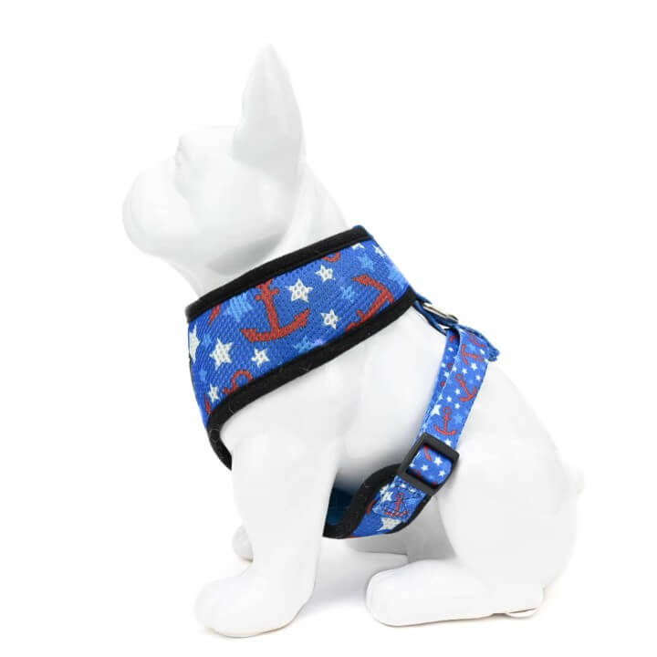 Nautical Over-the-Head Dog Harness, Vest Halter, XS to XX-Large