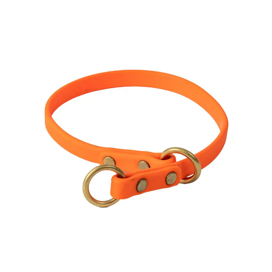 Barrows Slip Training Collar gun dog slip collar by Barrows Outdoor in orange with brass rings
