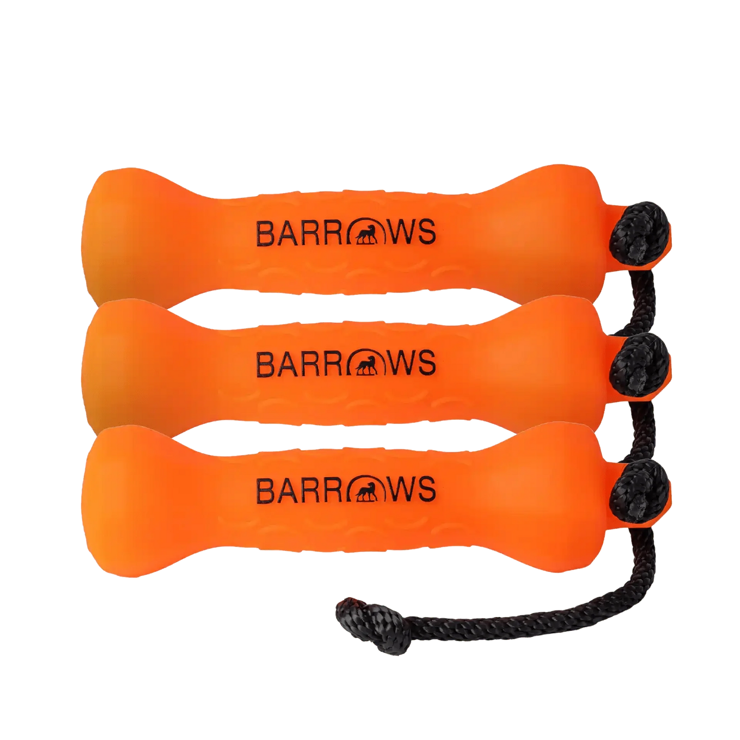 Barrows Training Bumper Pack gun dog training bumpers by Barrows Outdoor in orange with throw ropes