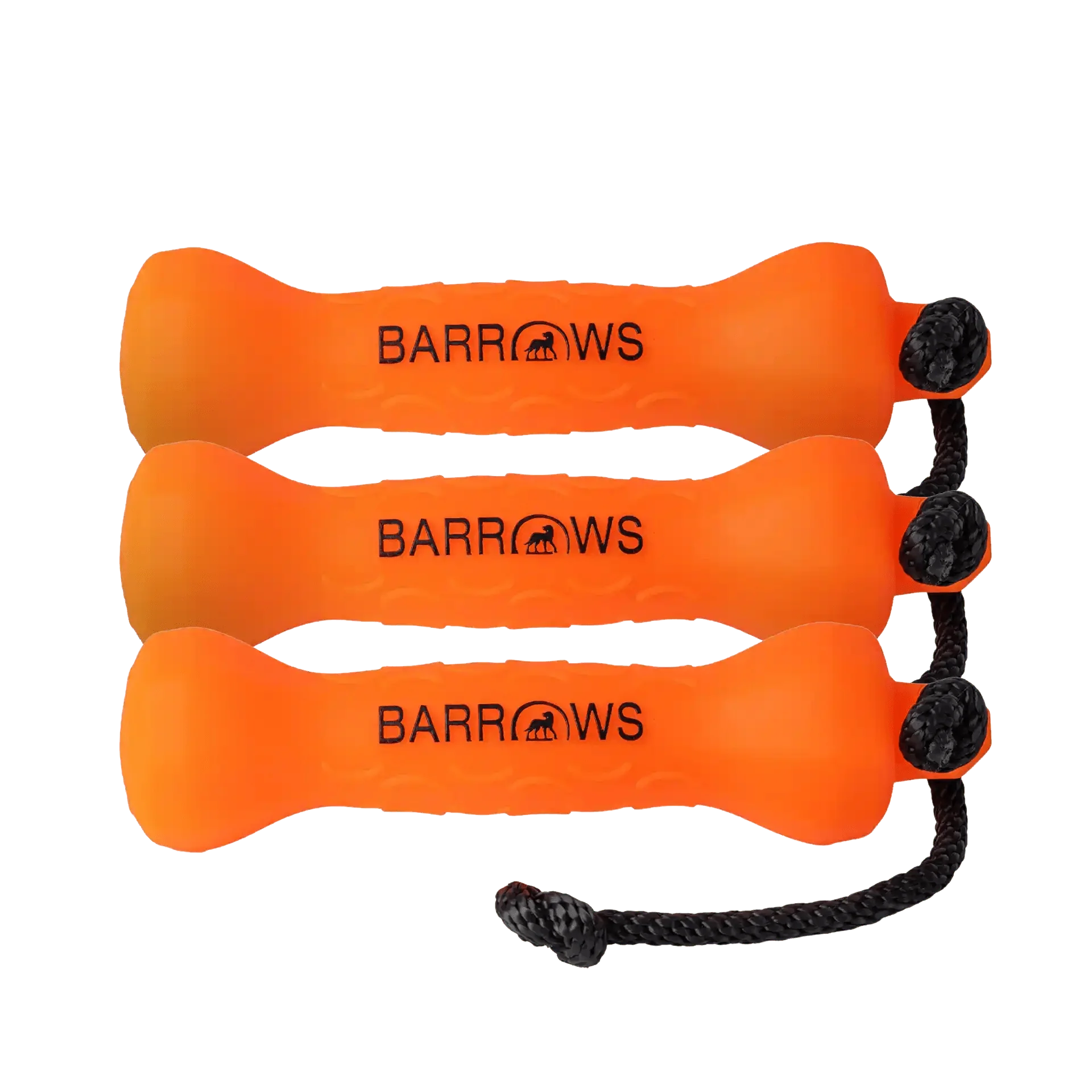 Barrows Training Bumper Pack gun dog training bumpers by Barrows Outdoor in orange with throw ropes