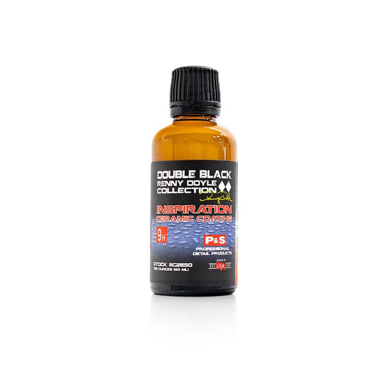 P&S Inspiration ceramic coating 30 ml dark glass bottle with a black cap and a Double Black Collection label