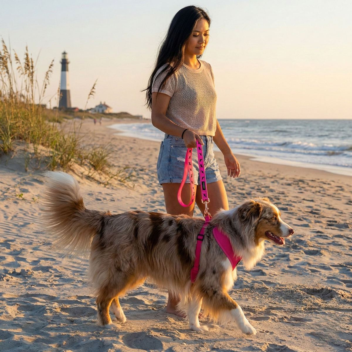 Pink Over-the-Head Dog Harness, Vest Halter, XS to XX-Large