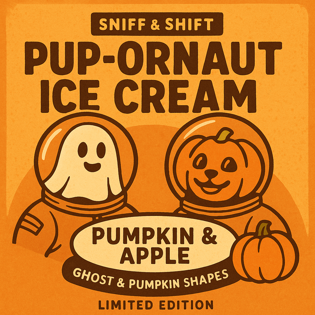 Pup-Ornaut Ice Cream – Pumpkin & Apple (Ghost & Pumpkin Shapes) | Limited Edition