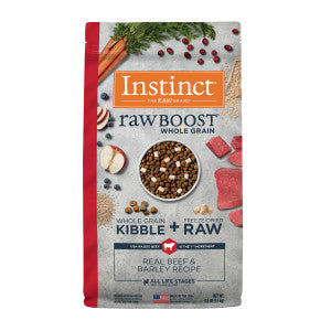 3.5lb bag of Instinct Raw Boost Whole Grain Beef & Barley dry dog food