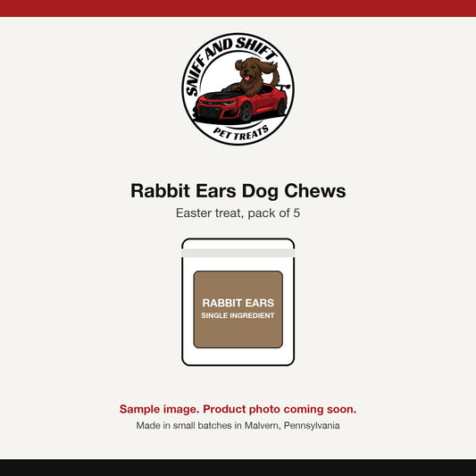 Rabbit ears dog chews, pack of five, sample image