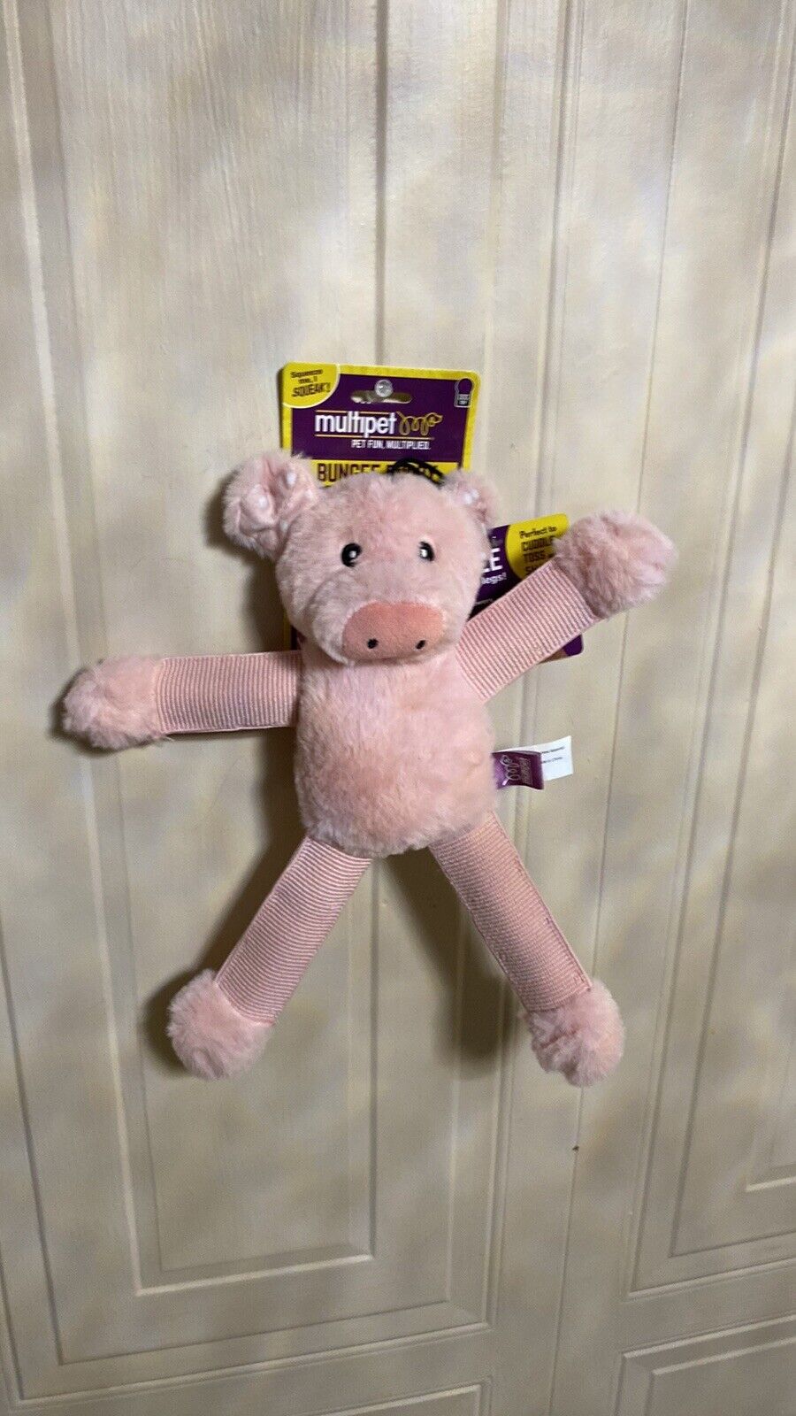 Multipet Bungee Buddies plush dog toy, 13 inch, assorted animal styles
