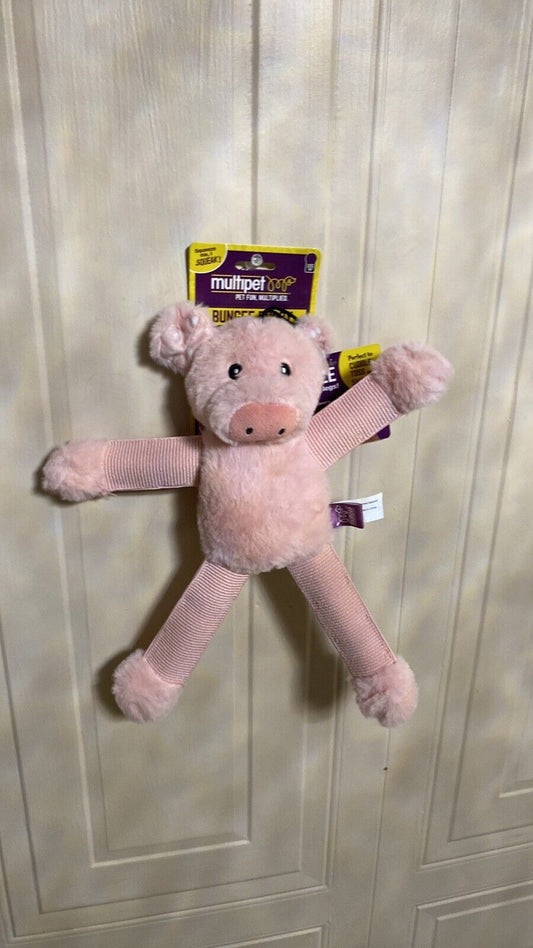Multipet Bungee Buddies plush dog toy, 13 inch, assorted animal styles