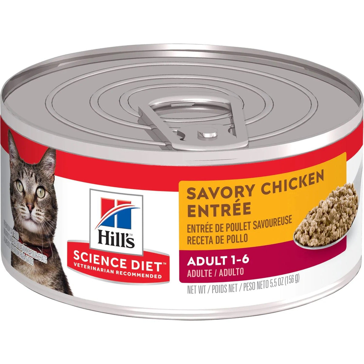 Hill's Science Diet Adult Savory Chicken Entree wet cat food, 5.5 oz can
