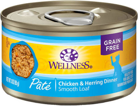 Wellness Complete Health Chicken and Herring Dinner Pate wet cat food, 3oz can