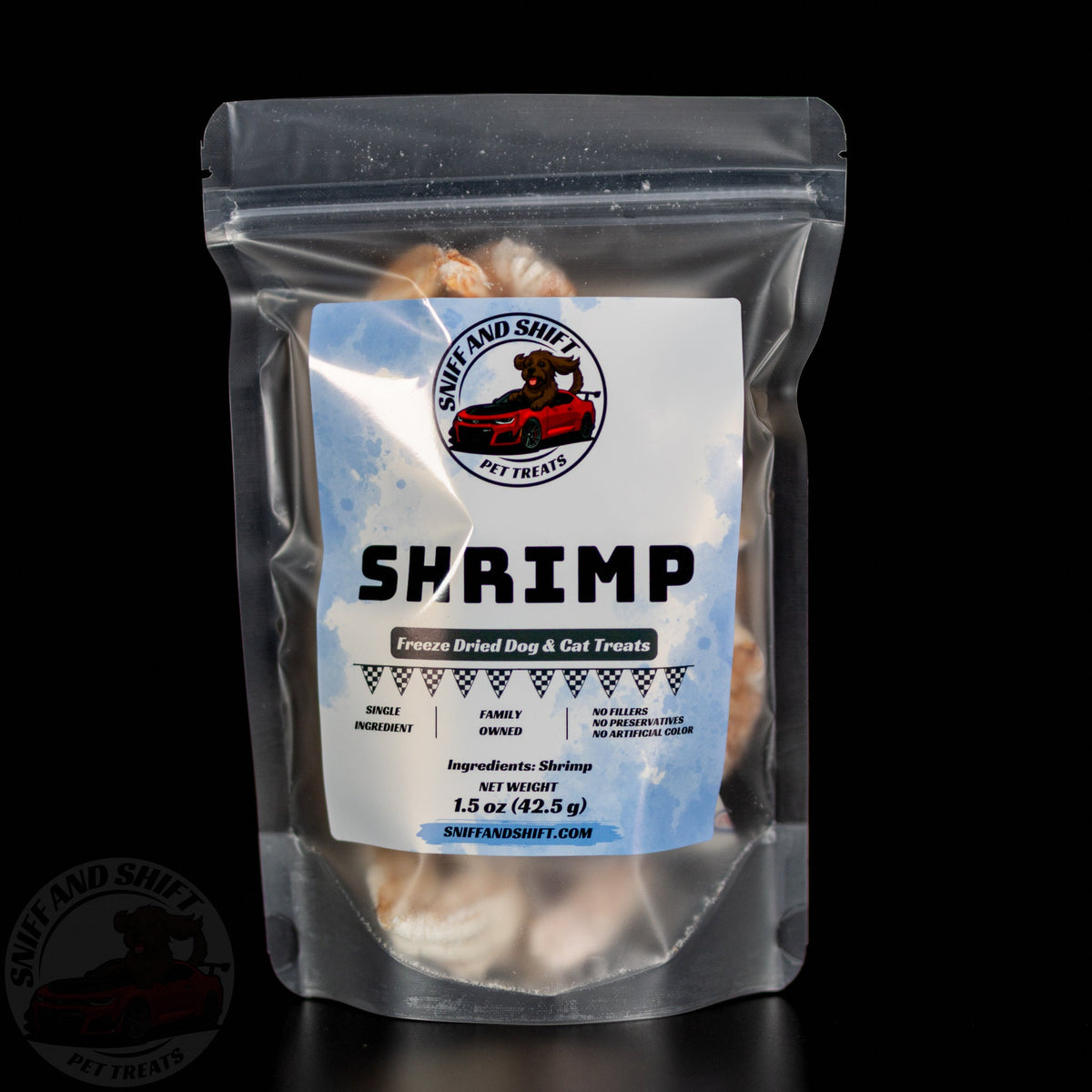Seafood Sampler — freeze-dried shrimp