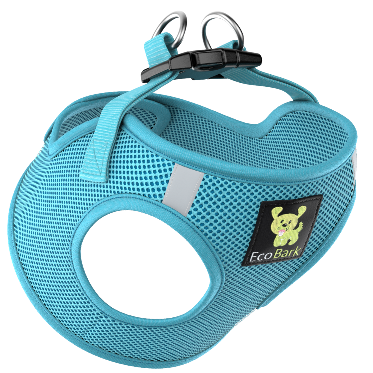 Sky Blue Step-In Dog Harness, Reflective Mesh, Teacup to XL, EcoBark Pet Supplies, sold through Sniff and Shift