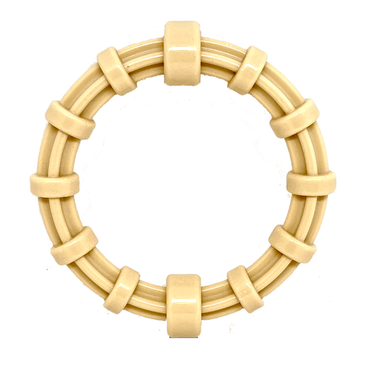 Honey Bone chicken flavored nylon teething ring for puppies up to 55 pounds, SodaPup, sold through Sniff and Shift