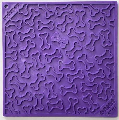 Purple Bones eMat lick mat with bone-themed pattern, SodaPup, sold through Sniff and Shift