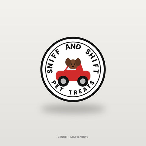 Sniff and Shift 3-Inch Circle Sticker: Matte