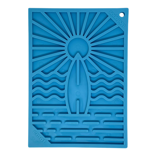 Small blue Surf's Up eMat lick mat for puppies and cats, SodaPup, sold through Sniff and Shift