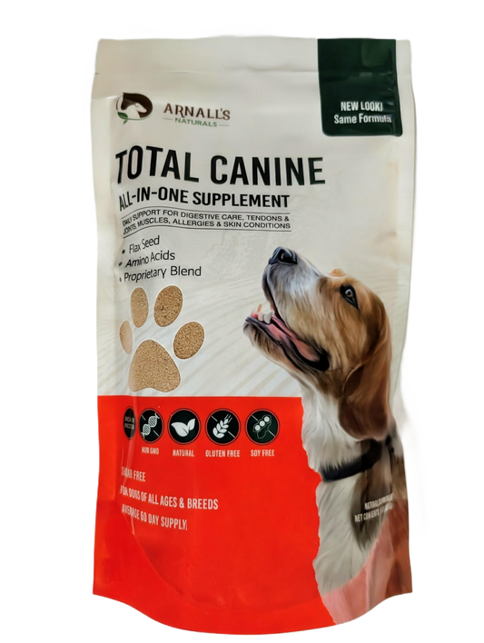 Arnall's Naturals Total Canine Wellness & Maintenance supplement package for dogs