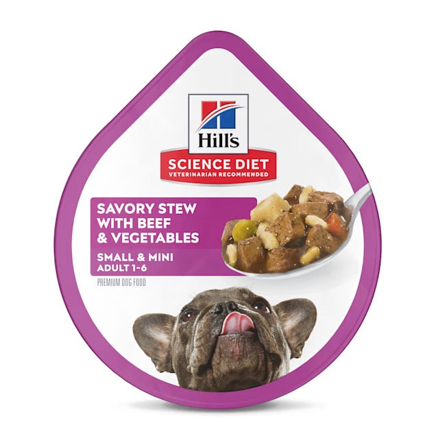 Hill's Science Diet Adult Small & Mini canned dog food, Savory Stew Beef & Vegetables, 3.5oz can