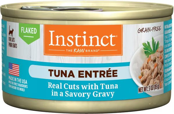 Instinct Flaked Tuna wet cat food can in gravy, 3 oz