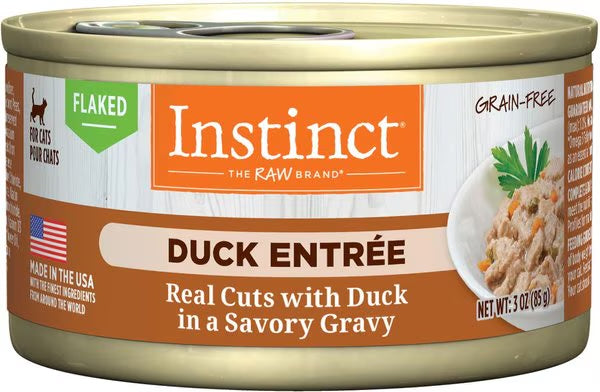 Instinct Flaked Duck wet cat food can in gravy, 3 oz