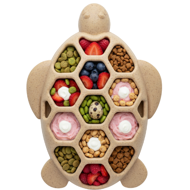 Brown Turtle nylon chew toy with fillable shell grooves, SodaPup, sold through Sniff and Shift