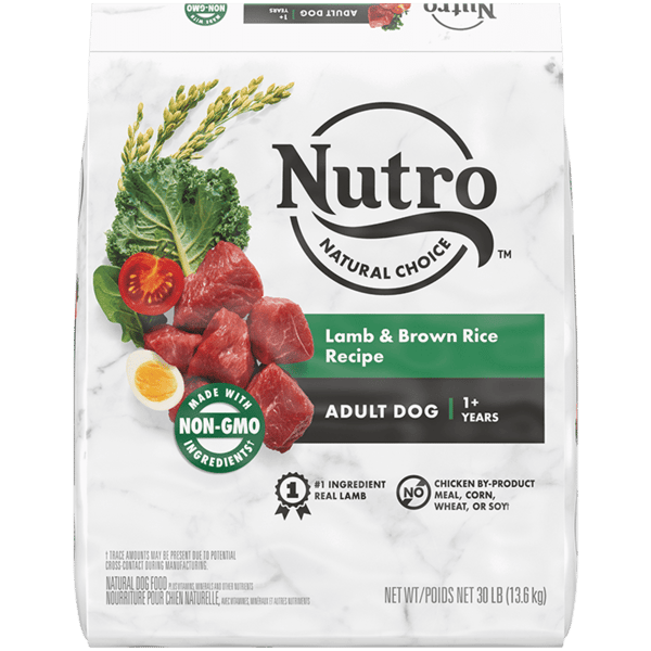 12lb and 30lb bags of Nutro Natural Choice Adult Lamb & Brown Rice dry dog food