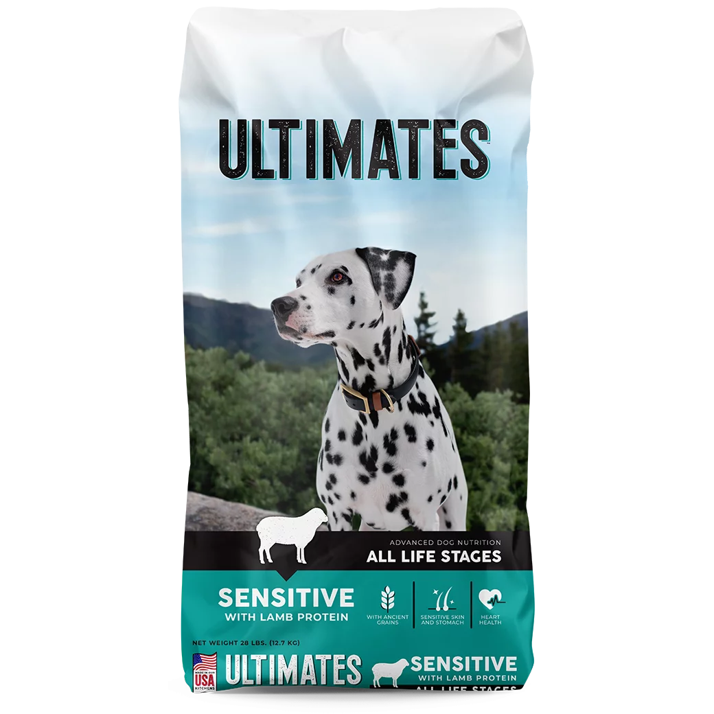 28lb bag of Ultimates Adult Sensitive With Lamb dry dog food