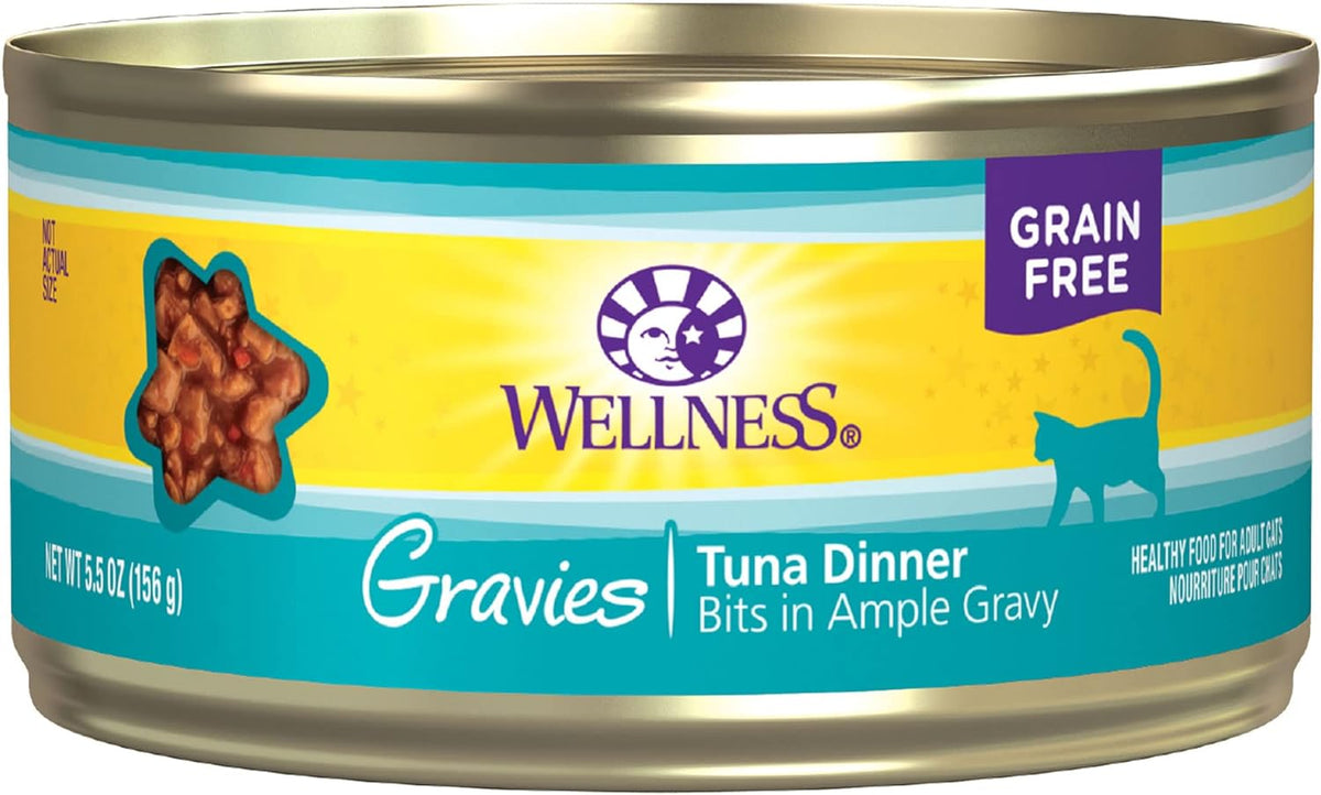 Wellness Complete Health tuna dinner gravies wet cat food can, 5.5 oz