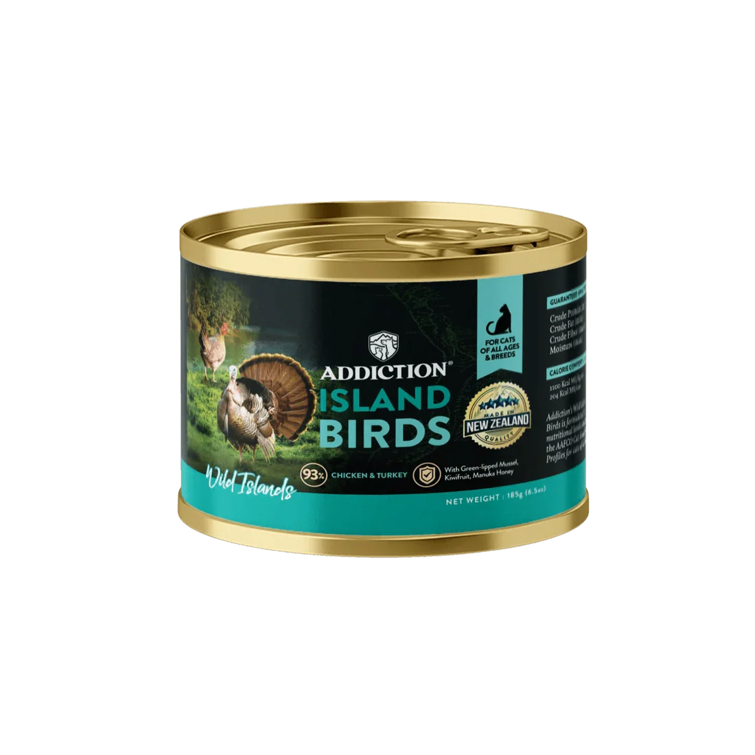 Wild Islands Island Birds chicken and turkey canned cat food, Addiction Pet Foods USA, sold through Sniff and Shift