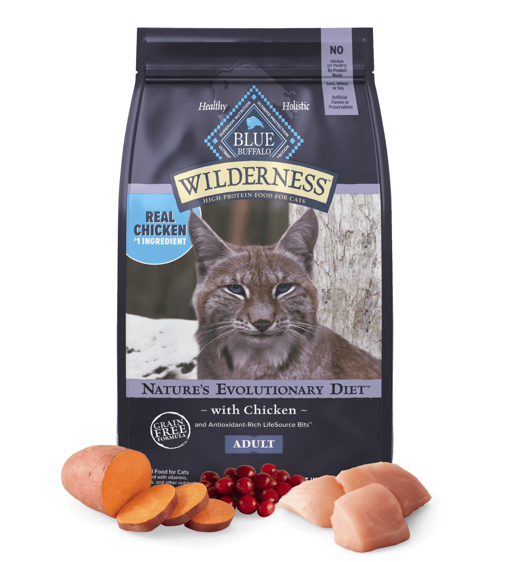 Blue Buffalo Wilderness Adult Chicken Recipe dry cat food, 12lb bag