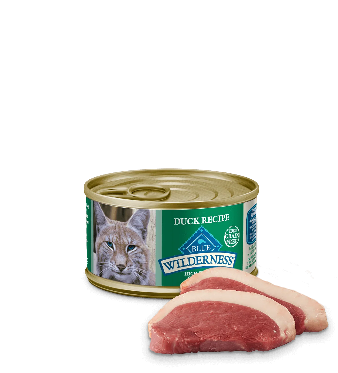 Blue Buffalo Wilderness Duck Recipe wet cat food can for adult cats, 3oz