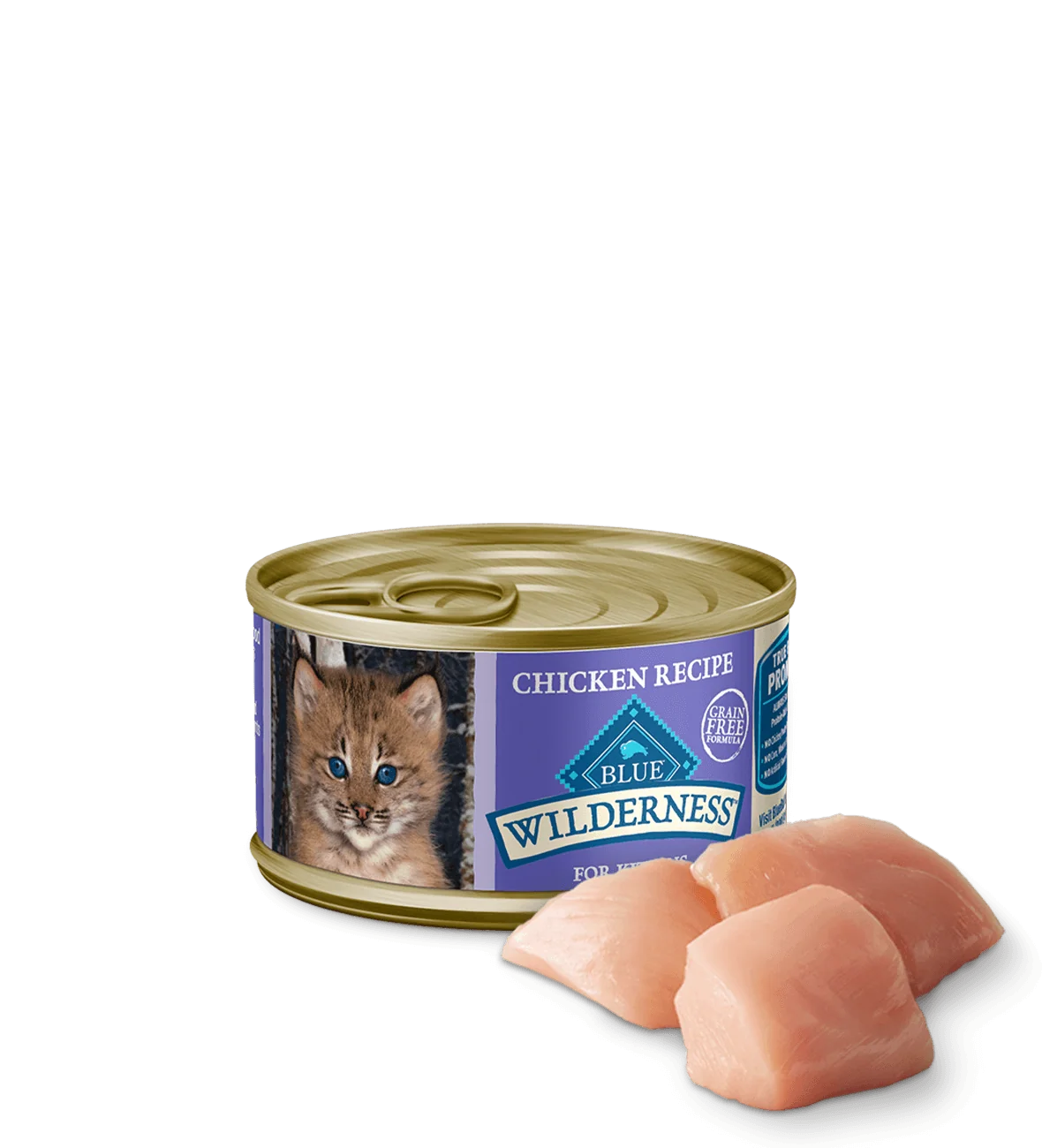 Blue Buffalo Wilderness Chicken Recipe wet cat food can for kittens, 3oz