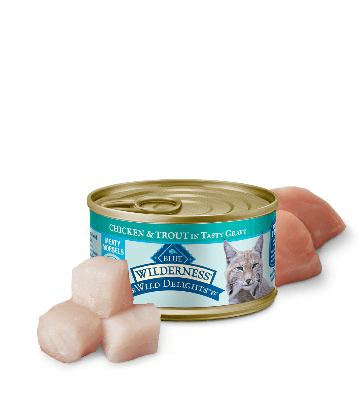 Blue Buffalo Wilderness Wild Delights chicken and trout wet cat food can, 3oz