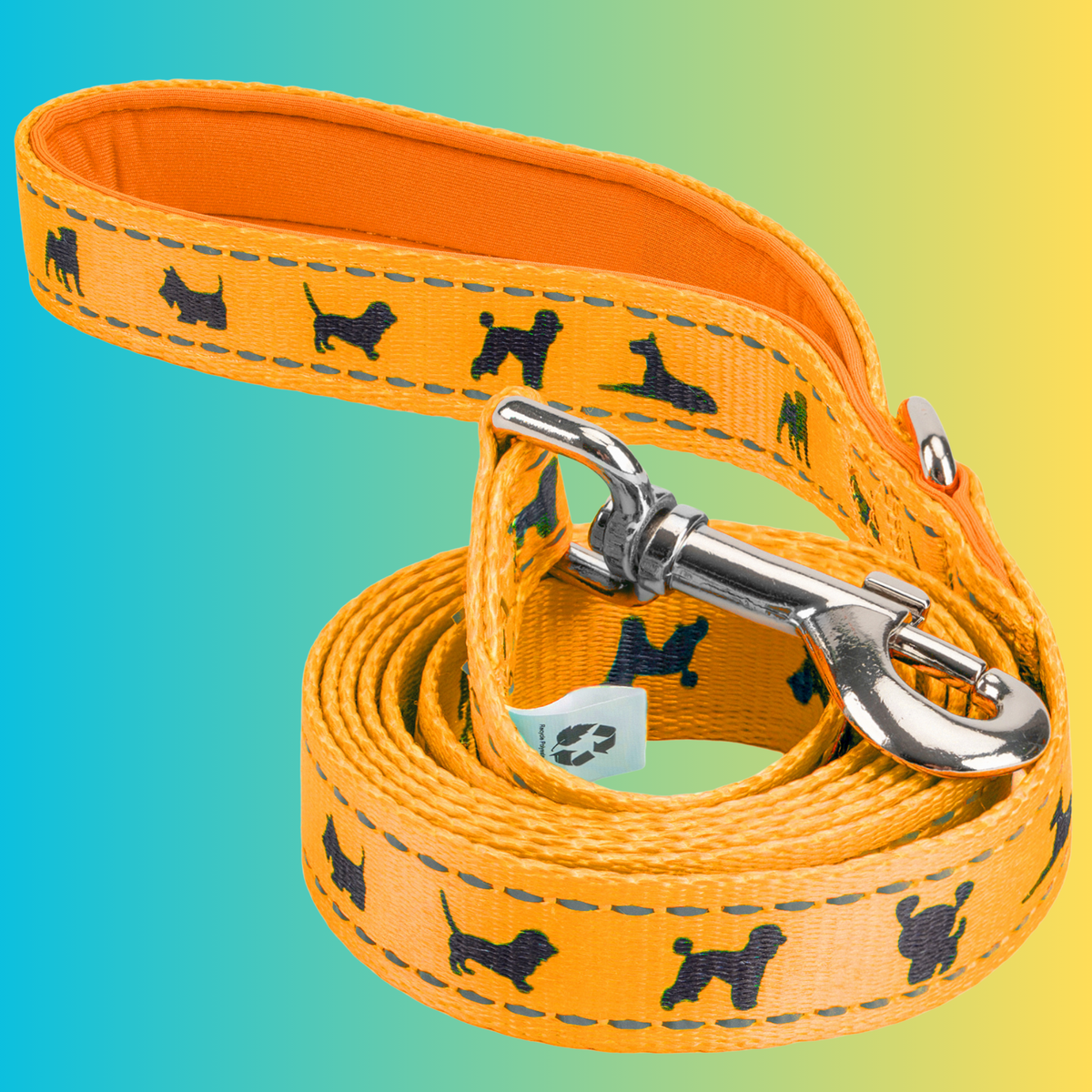 Yellow Comfort Grip Dog Leash, 4 to 6 ft